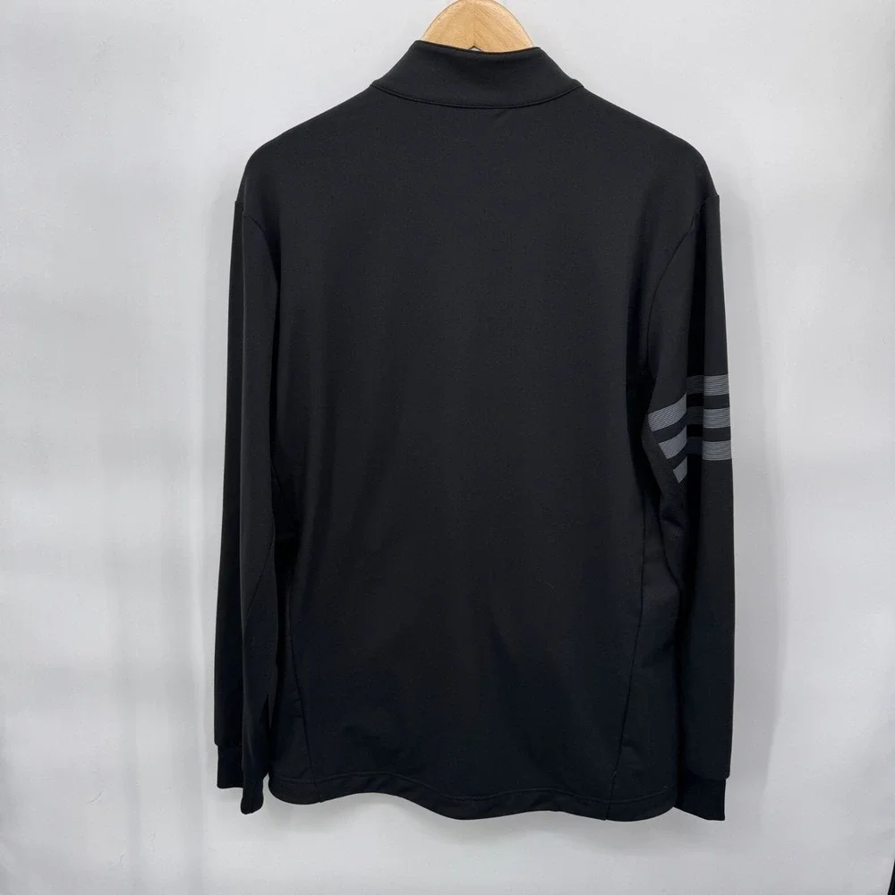 Adidas 1/4 Zip Golf Pullover Shirt M Black Polyester Pockets Golf Club of Edmond